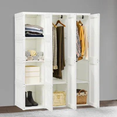 Hivvago Foldable Closet Clothes Organizer With 12 Cubby Storage In White