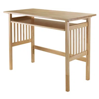 Hivvago Foldable Computer Desk Natural In Brown