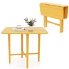 Hivvago Foldable Dining Table For 2-4 People With Rubber Wood Legs For Small Space