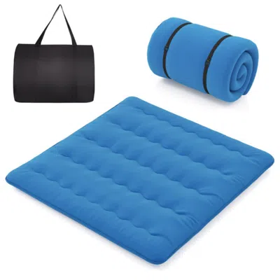 Hivvago Foldable Futon Mattress With Washable Cover And Carry Bag For Camping Blue-king Size