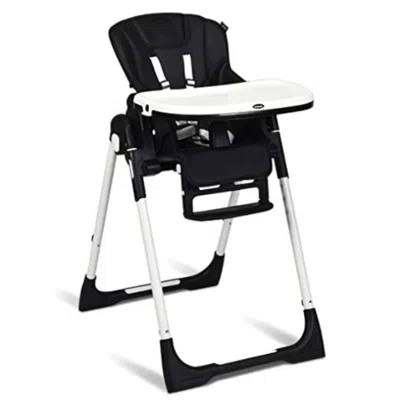 Hivvago Foldable High Chair With Multiple Adjustable Backrest-black
