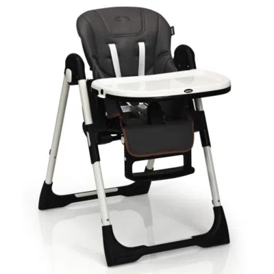Hivvago Foldable High Chair With Multiple Adjustable Backrest-dark Gray