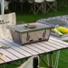 Hivvago Foldable Outdoor Charcoal Bbq Grill Set For Picnics Patios And Camping In Metallic