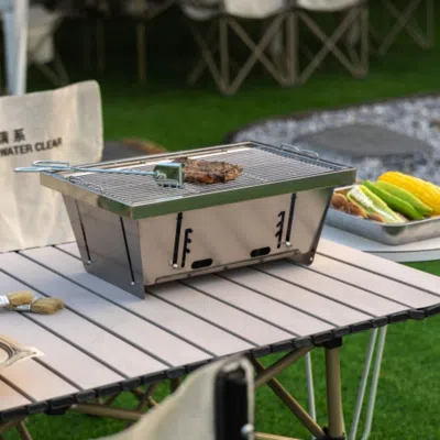 Hivvago Foldable Outdoor Charcoal Bbq Grill Set For Picnics Patios And Camping