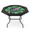 Hivvago Foldable Poker Table With Padded Rails And Cup Holders