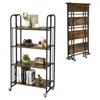 Hivvago Foldable Rolling Cart With Storage Shelves For Kitchen-4-tier