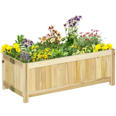 Hivvago Foldable Wooden Raised Garden Bed For Vegetables, Herbs & Flowers