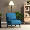 Hivvago Folding 6 Position Convertible Sleeper Bed Armchair Lounge Couch With Pillow-blue