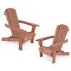 Hivvago Folding Adirondack Chair Set Of 2 With High Backrest And Wide Armrests-gray