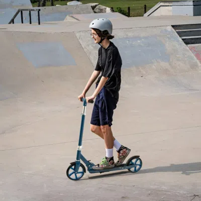 Hivvago Folding Aluminum Alloy Scooter With 3 Adjustable Heights-blue
