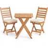 Hivvago Folding Chair Table Set With Soft Seat Cushions And Table-white