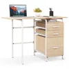 Hivvago Folding Computer Laptop Desk Wheeled Home Office Furniture