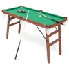 Hivvago Folding Portable Billiards Table Game Set With Adjustable Foot Levelers In Brown