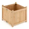 Hivvago Folding Square Fir Wood Raised Garden Bed With Removable Bottom
