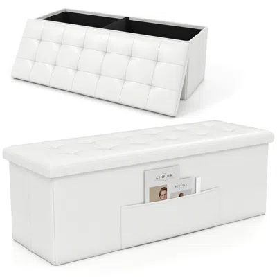 Hivvago Folding Storage Ottoman Bench Foot Rest Stool End Of Bed Bench