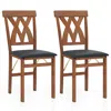 Hivvago Folding Wooden Dining Chair Set Of 2 Faux Leather Upholstered Kitchen Armless Chairs