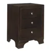 Hivvago Folu 26 Inch Nightstand, Usb Port, 3 Drawers With Chrome Knobs, Brown In Brown