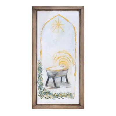 Hivvago Framed Christmas Manger Print 23.5"h In Multi