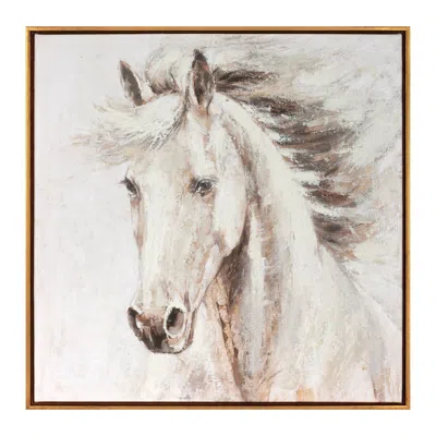 Hivvago Framed Horse Canvas Art 24"sq In Multi