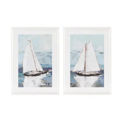 Hivvago Framed Sail Boat Print (set Of 2) In Multi
