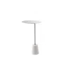 Hivvago Frank 12 Inch Drink Side End Table, Chrome Top, White Marble Solid Base In White