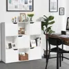 Hivvago Free Standing 9 Cube Storage Wood Divider Bookcase For Home And Office-white