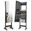 Hivvago Free Standing Full Length Jewelry Armoire With Lights-black