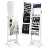 Hivvago Free Standing Full Length Jewelry Armoire With Lights-white