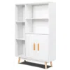 Hivvago Free Standing Pantry Cabinet With 2 Door Cabinet And 5 Shelves