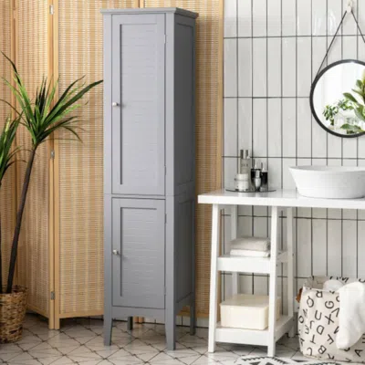 Hivvago Freestanding Bathroom Storage Cabinet For Kitchen And Living Room-gray