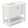 Hivvago Freestanding Bathroom Vanity Unit With Basin Floor Storage Cabinet-white