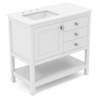 Hivvago Freestanding Bathroom Vanity Unit With Basin Floor Storage Cabinet-white