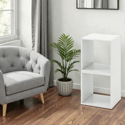 Hivvago Freestanding Cube Storage Organizer For Home And Office - Set Of 2 In White