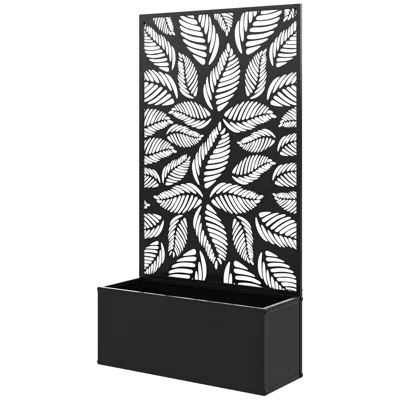 Hivvago Freestanding Garden Bed With Trellis For Outdoor Use In Black