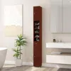 Hivvago Freestanding Slim Bathroom Cabinet With Drawer And Adjustable Shelves-brown