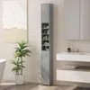 Hivvago Freestanding Slim Bathroom Cabinet With Drawer And Adjustable Shelves-gray