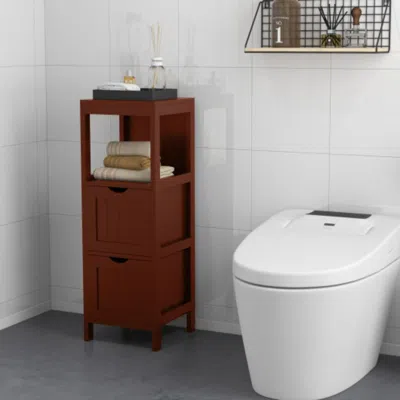 Hivvago Freestanding Storage Cabinet With 2 Removable Drawers For Bathroom-brown