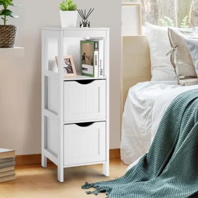 Hivvago Freestanding Storage Cabinet With 2 Removable Drawers For Bathroom-white