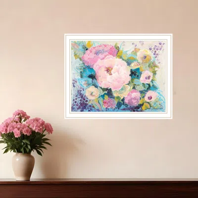 Hivvago Fresh Florals White Framed Print Wall Art In Multi