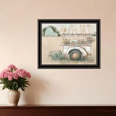 Hivvago Fresh Flowers For Sale Black Framed Print Wall Art