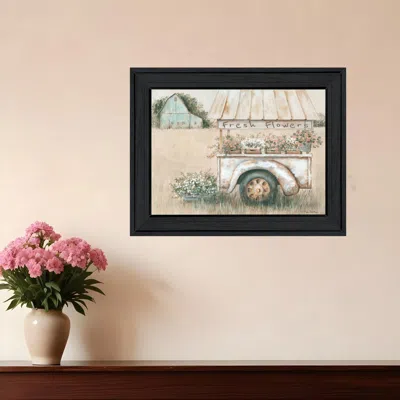 Hivvago Fresh Flowers For Sale Black Framed Print Wall Art