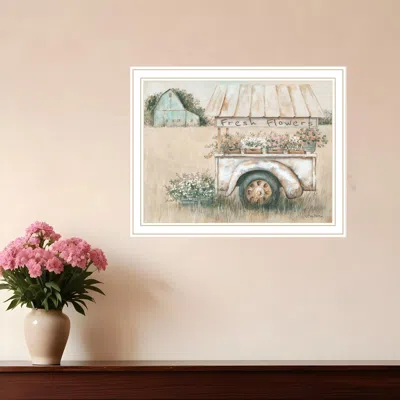 Hivvago Fresh Flowers For Sale White Framed Print Wall Art