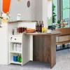 Hivvago Front Reception Office Desk With Open Shelf And Lockable Drawer-brown & White