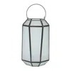 Hivvago Frosted Glass Lantern With Handle 10.75"h In Black