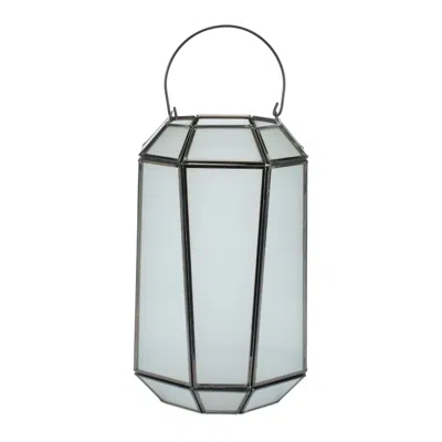 Hivvago Frosted Glass Lantern With Handle 10.75"h In Black