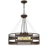 Hivvago Frot 24 Inch Chandelier W Light Bulbs, Suspended Cable Design, Rust In Brown