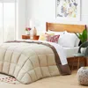 Hivvago Full All Seasons Beige/brown Reversible Polyester Down Alternative Comforter In Neutral