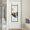 Hivvago Full Length Metal Door Mirror With Adjustable Hook-black