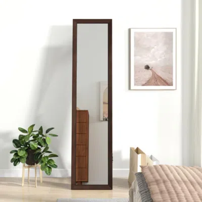 Hivvago Full Length Mirror With Stand And Solid Wood Frame-14.5 X 14 X 61 Inches