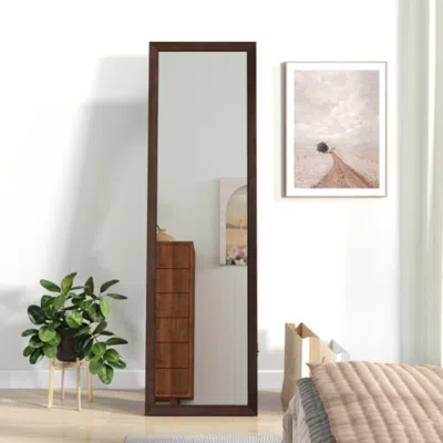 Hivvago Full Length Mirror With Stand And Solid Wood Frame-18 X 14 X 61 Inches